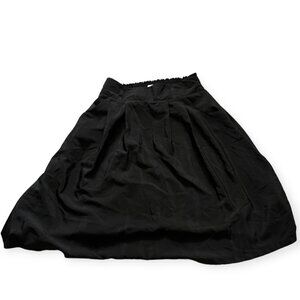 Old Navy Elastic Waist Black Lined Pocketed Midi Skirt M